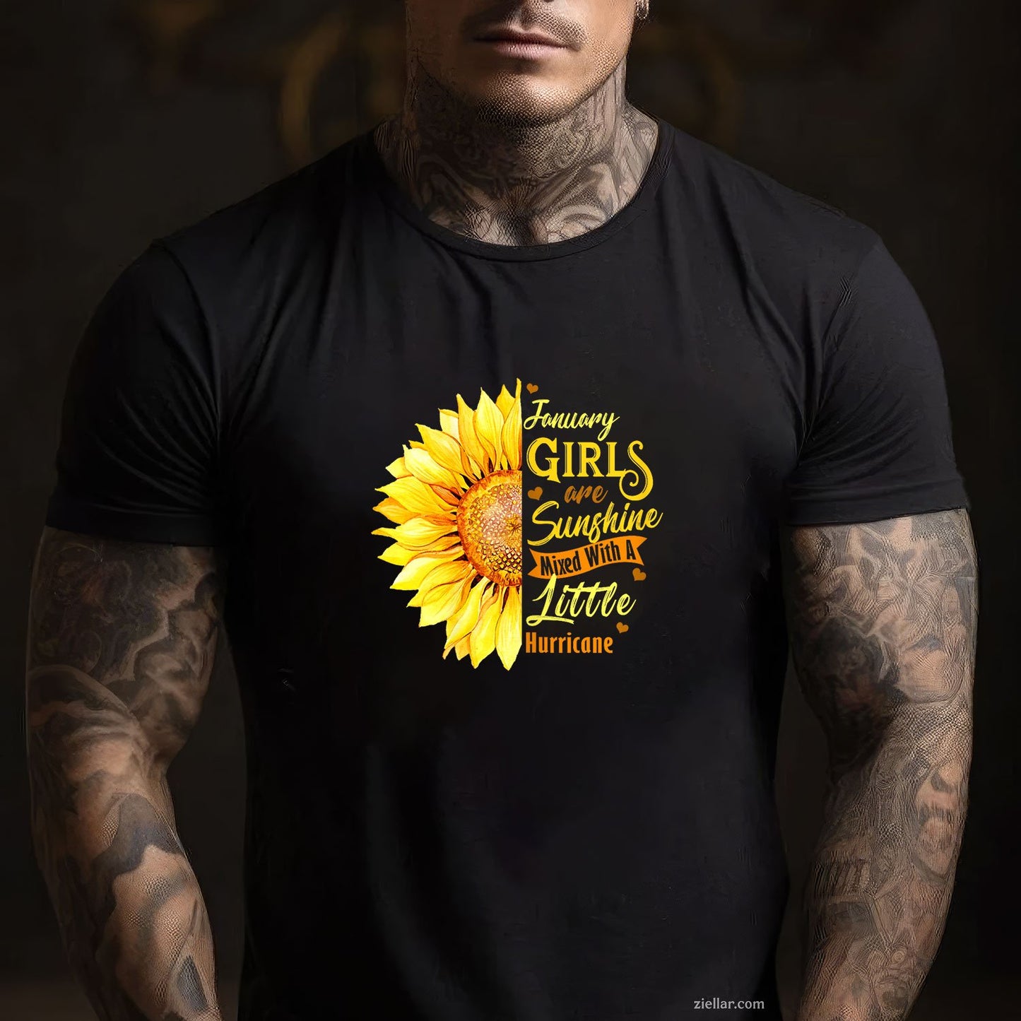 January Girls Are Sunshine and Storm Tee and T-Shirt, Funny Birthday T-Shirt for Women Adults
