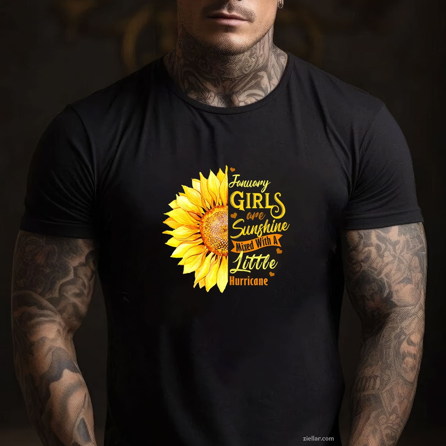 January Girls Are Sunshine and Storm Tee and T-Shirt, Funny Birthday T-Shirt for Women Adults