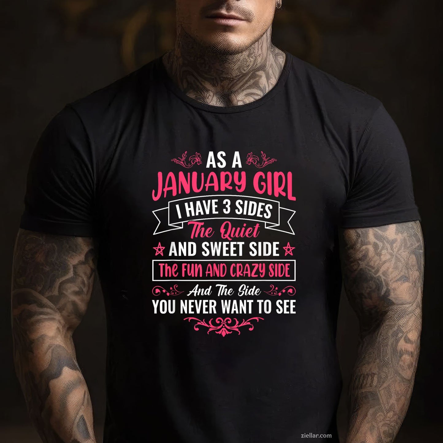 January Girl Birthday Tee and T-Shirt, Proud Birth Month Quote T-Shirt for Women Adults