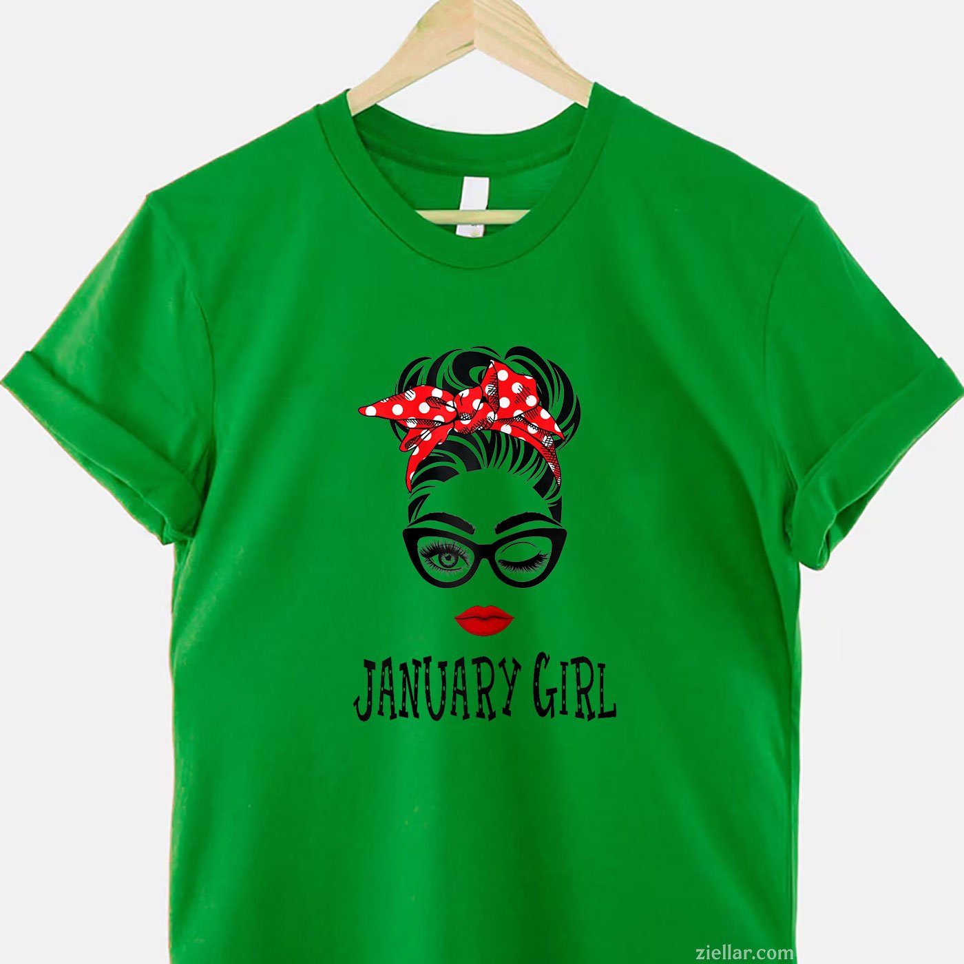 January Girl Wink Eye Face Tee and T-Shirt, Stylish Woman Birthday T-Shirt Gift for Adults