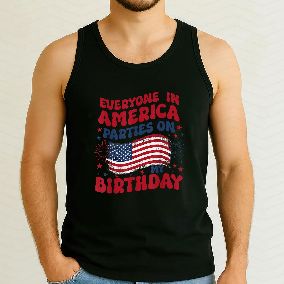 July 4th Birthday Tank Top Shirt, Patriotic USA Independence Day Gift