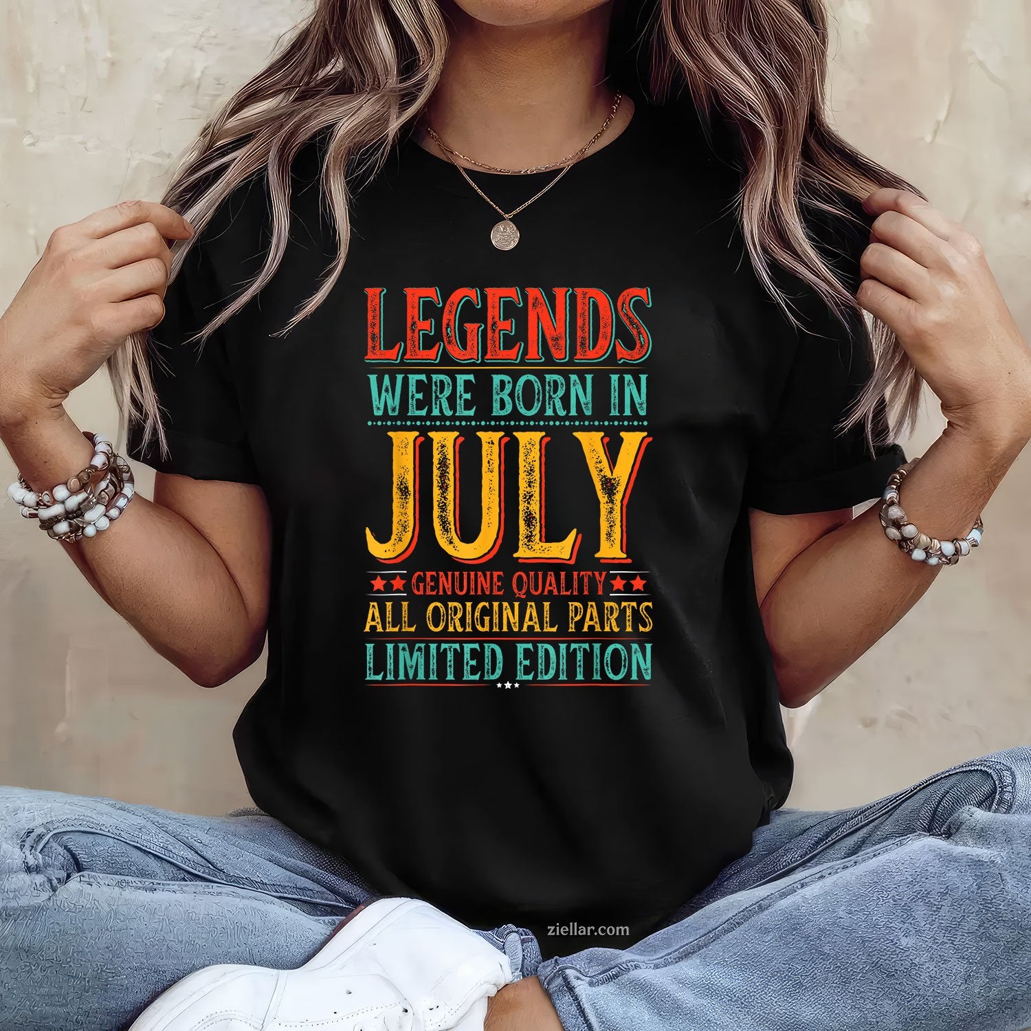 July Birthday Legends Were Born in Funny Husband Dad TShirt