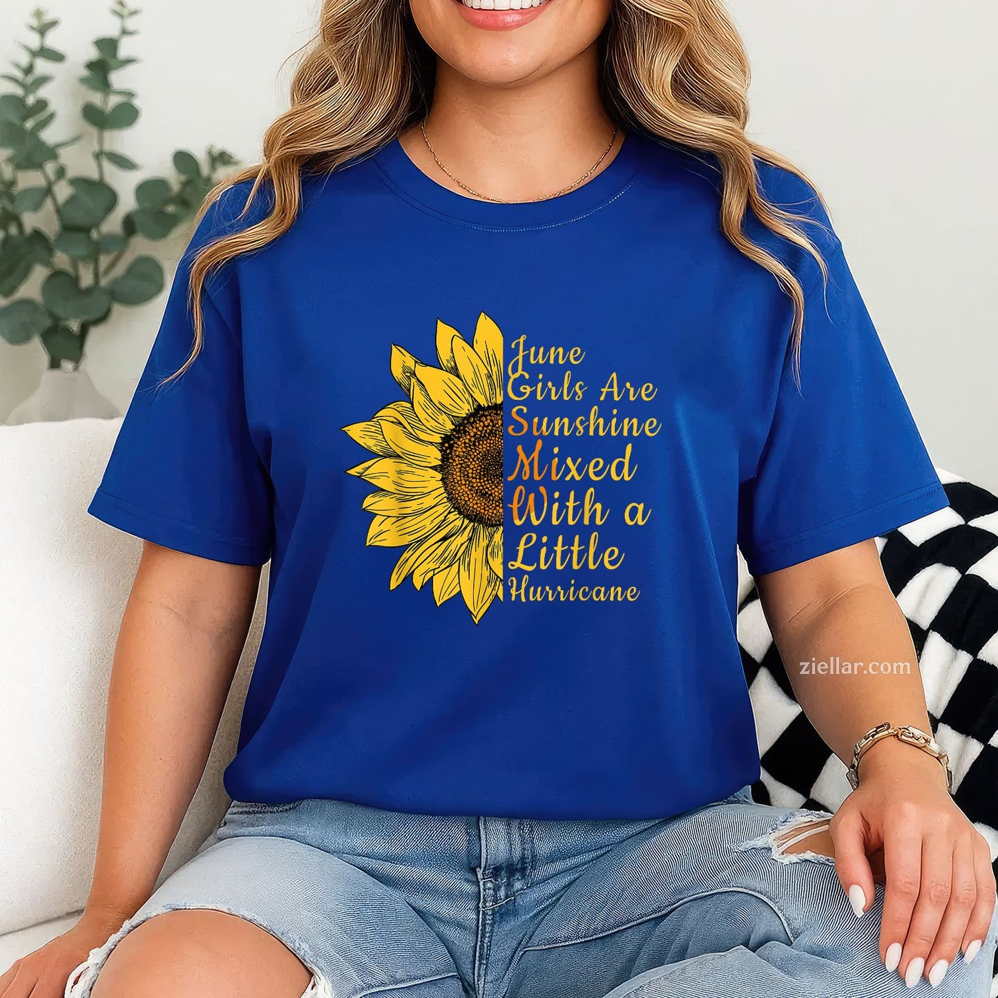 June Birthday Women Sunflower Flower Funny Tee And TShirt