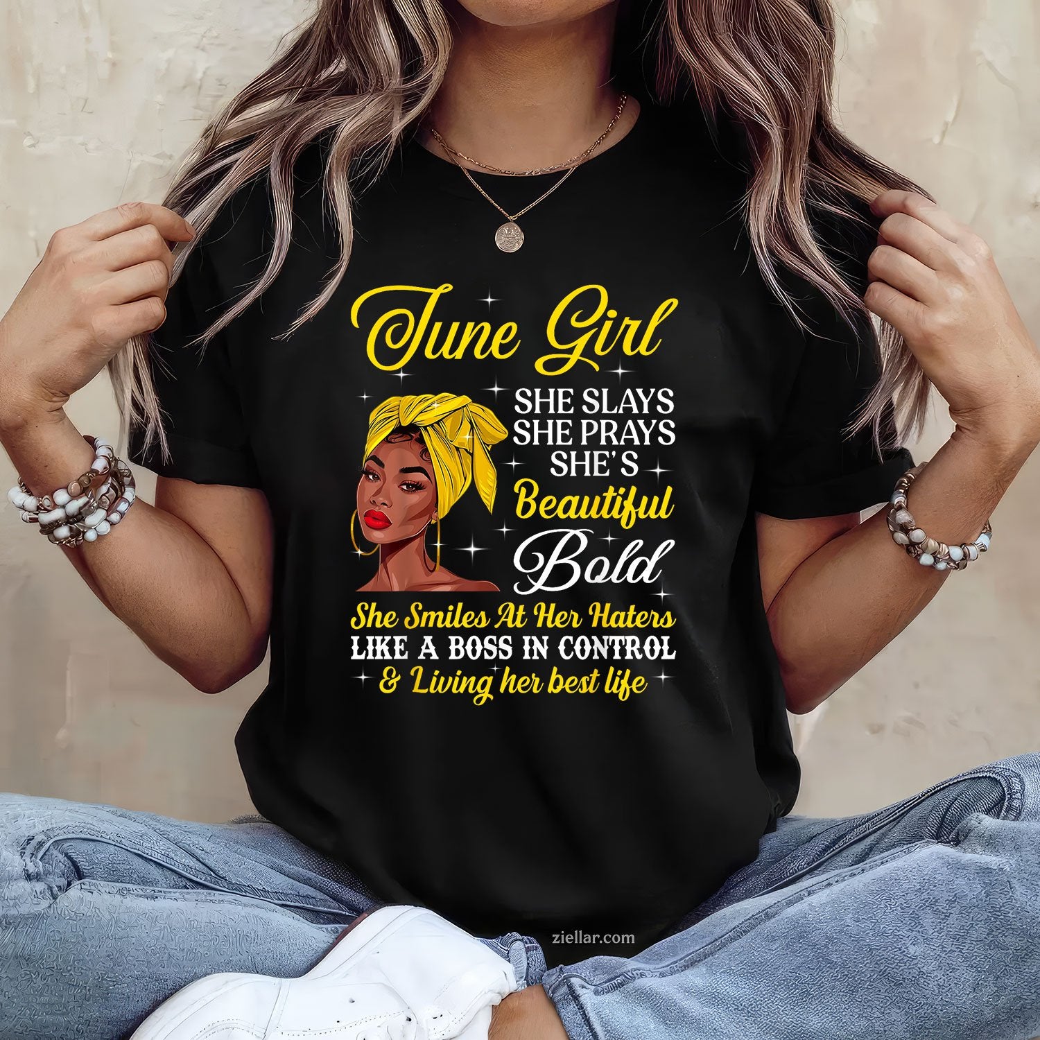 June Black Woman Afro Girl Slay Beautiful Birthday Queen