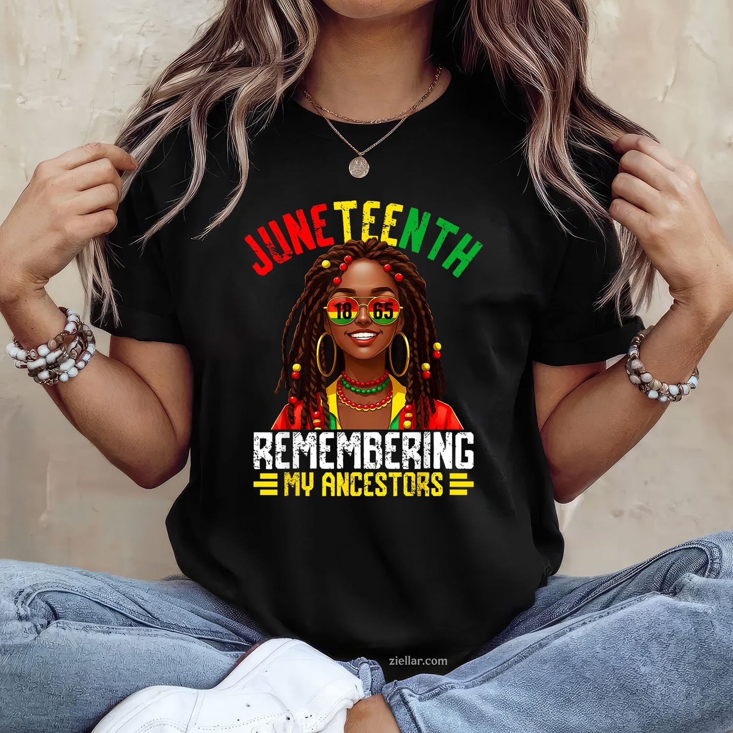 Juneteenth Tshirt Women Locd Hair Remebering