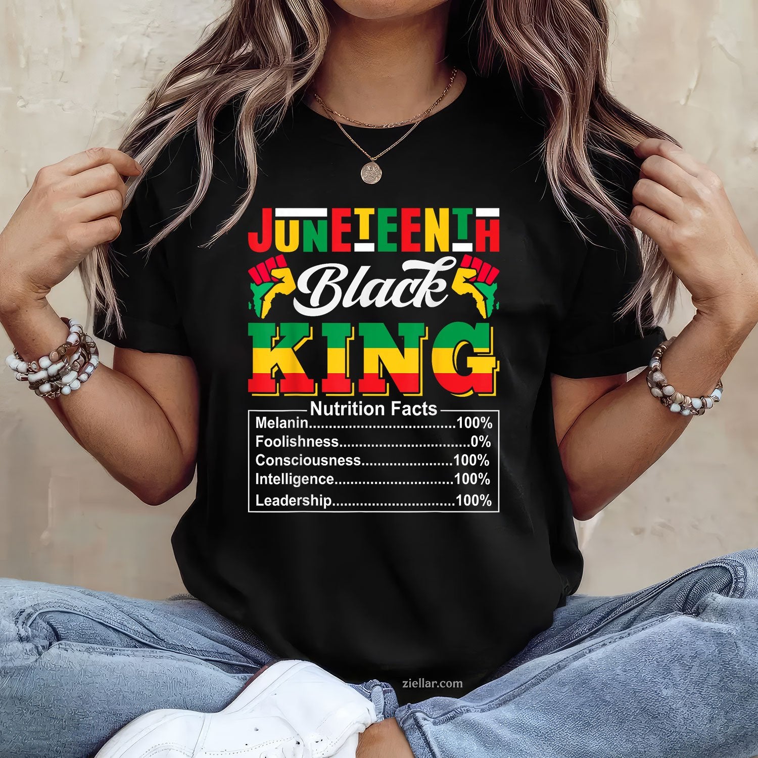 Juneteenth 1865 Black King Nutritional Facts Men TShirt Unisex