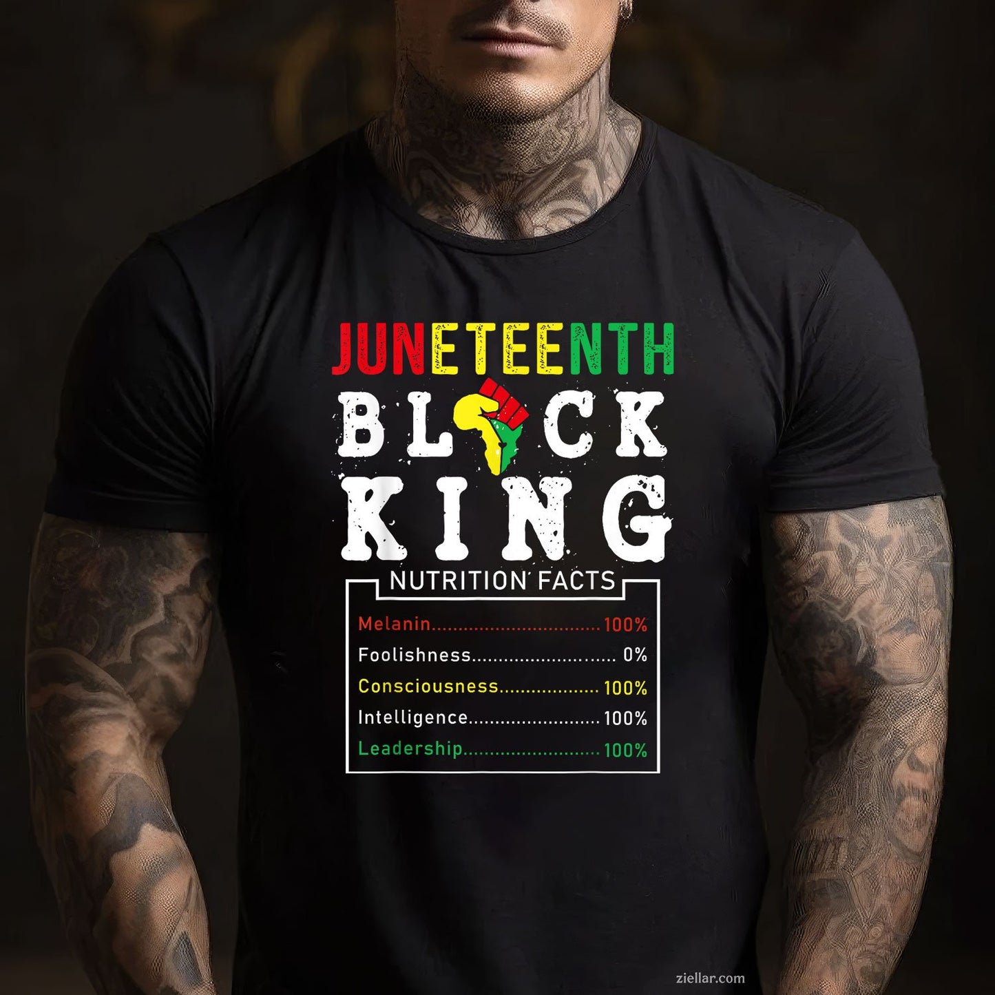 Juneteenth Men Black King Nutritional Facts Freedom