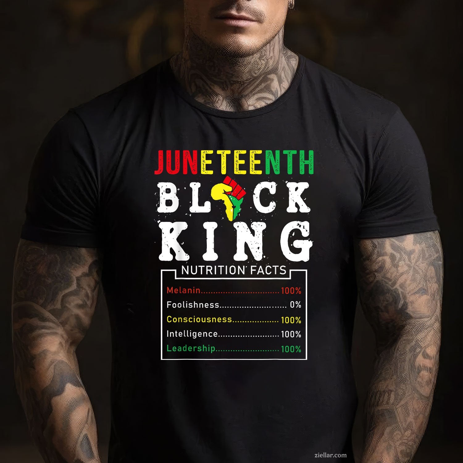 Juneteenth Men Black King Nutritional Facts Freedom