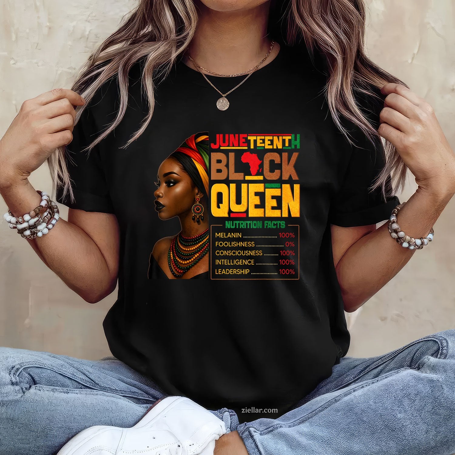 Juneteenth Black Queen Nutrition Facts Pride African Womens TShirt Unisex