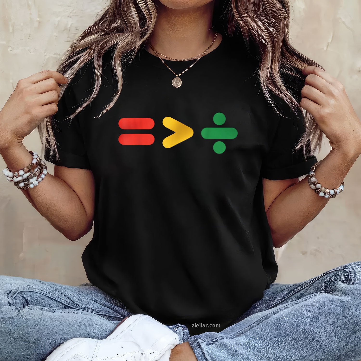 Juneteenth Equality Is Greater Than Division Afro Tee TShirt