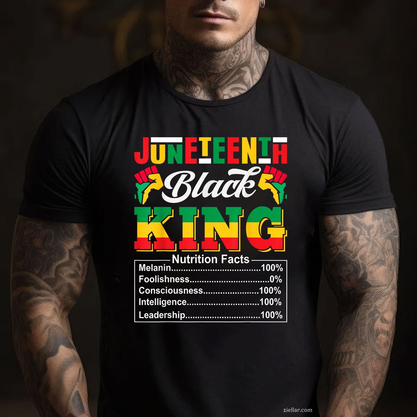 Juneteenth 1865 Black King Nutritional Facts Men TShirt Unisex