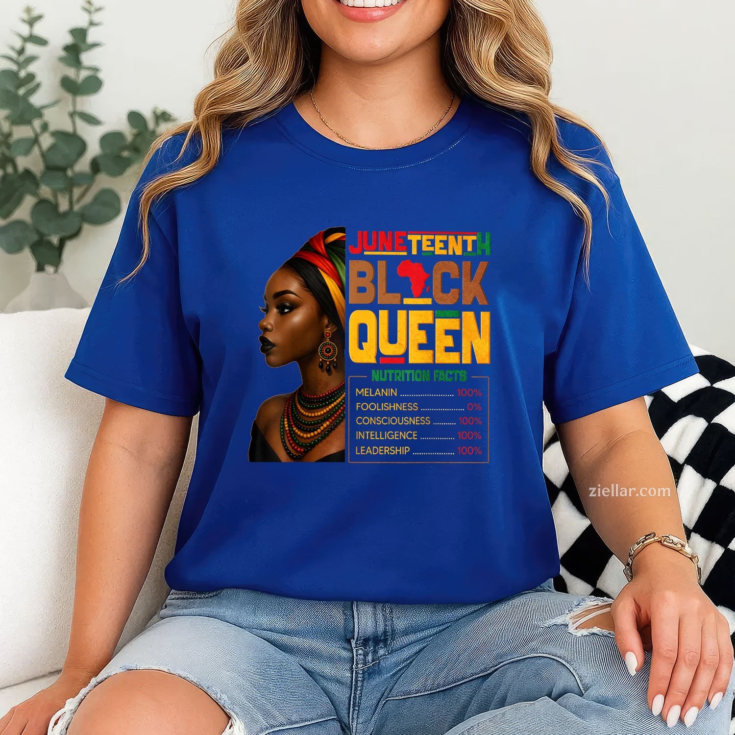Juneteenth Black Queen Nutrition Facts Pride African Womens TShirt Unisex