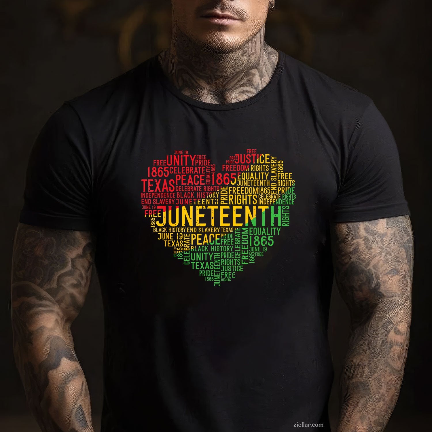 Juneteenth Heart Black History Afro American African Freedom Tee