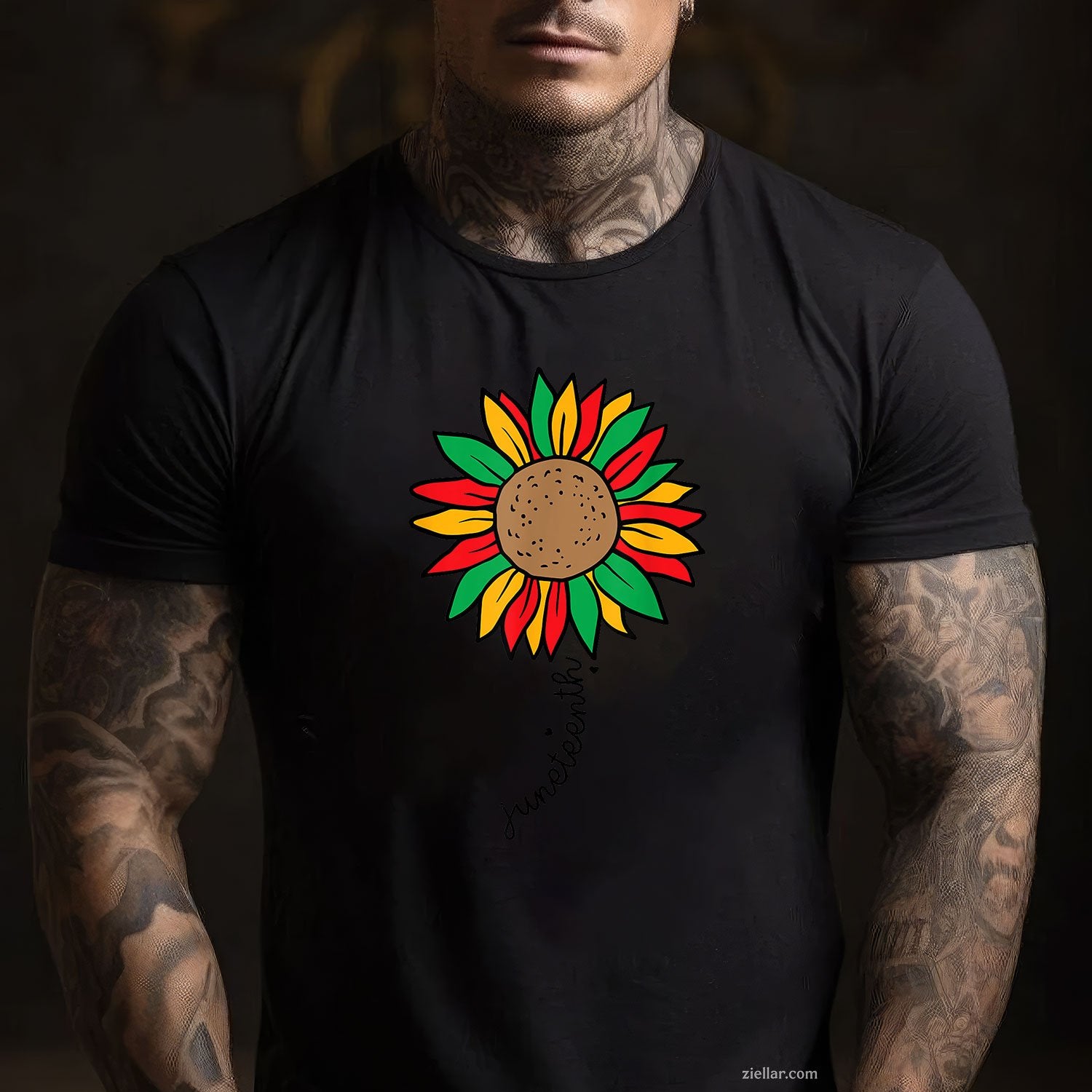 Juneteenth Colorful Sunflower Flower Tee