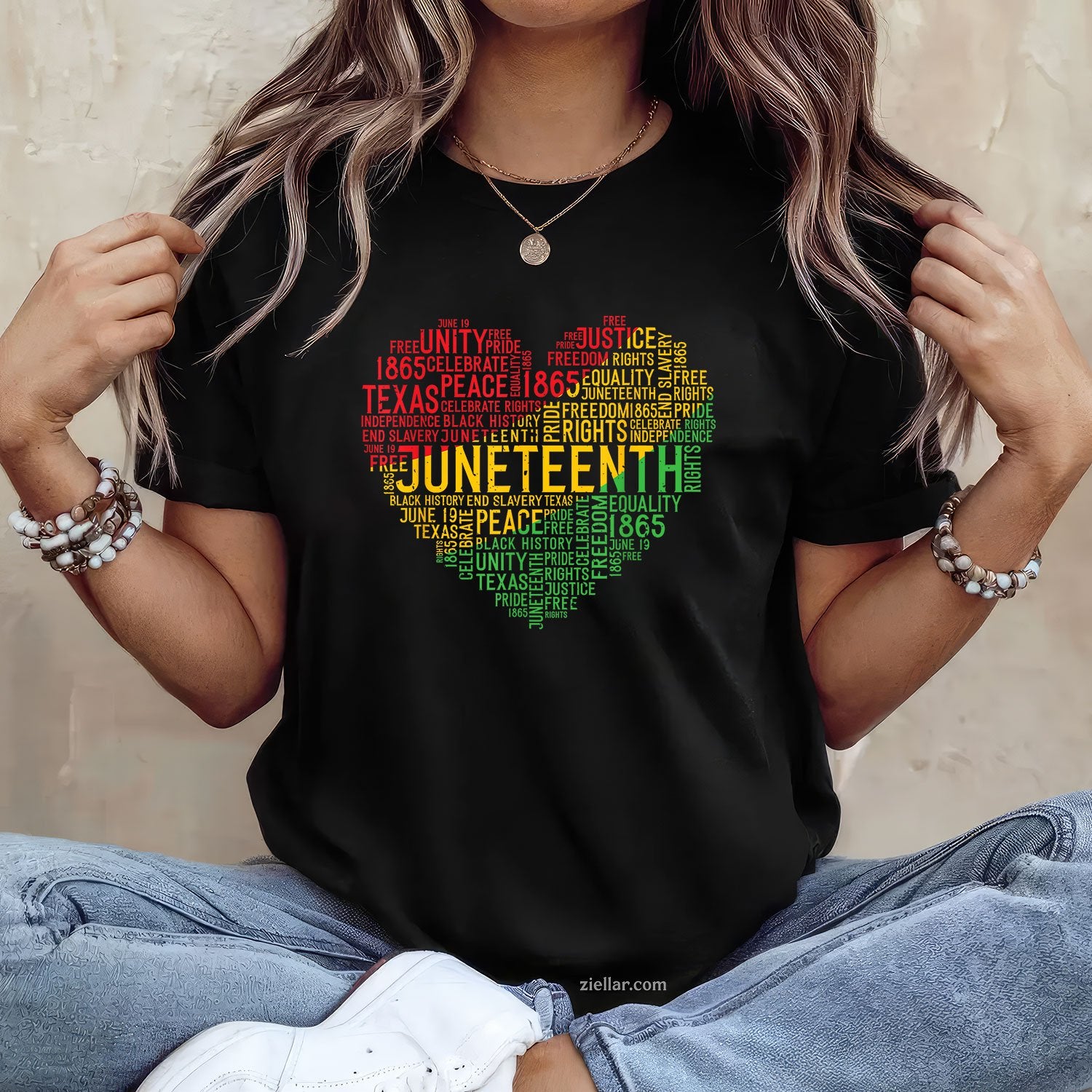 Juneteenth Heart Black History Afro American African Freedom Tee