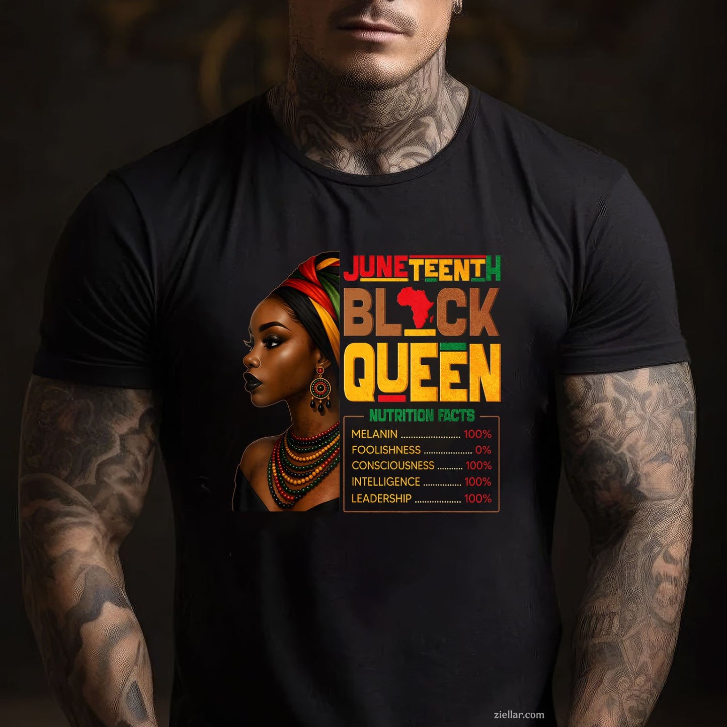 Juneteenth Black Queen Nutrition Facts Pride African Womens TShirt Unisex