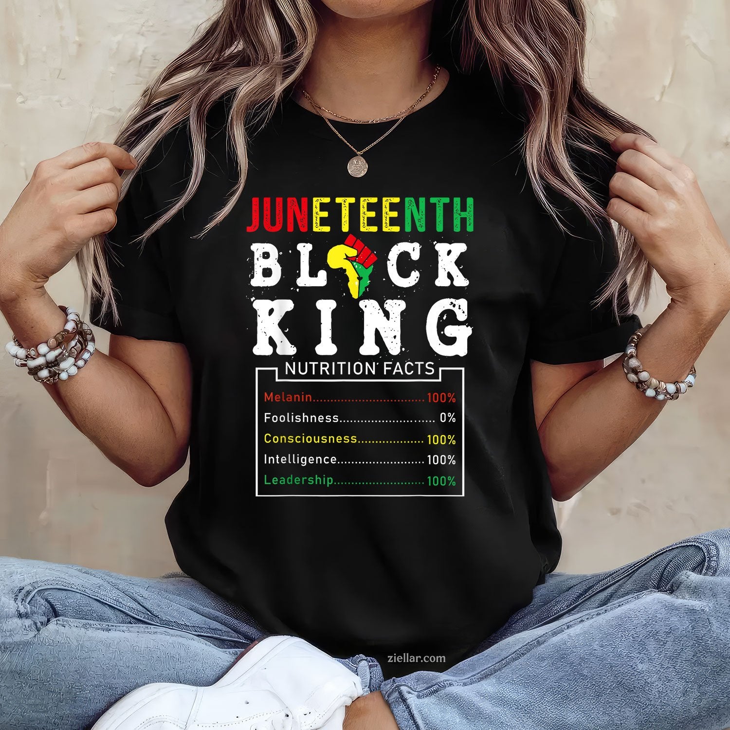 Juneteenth Men Black King Nutritional Facts Freedom