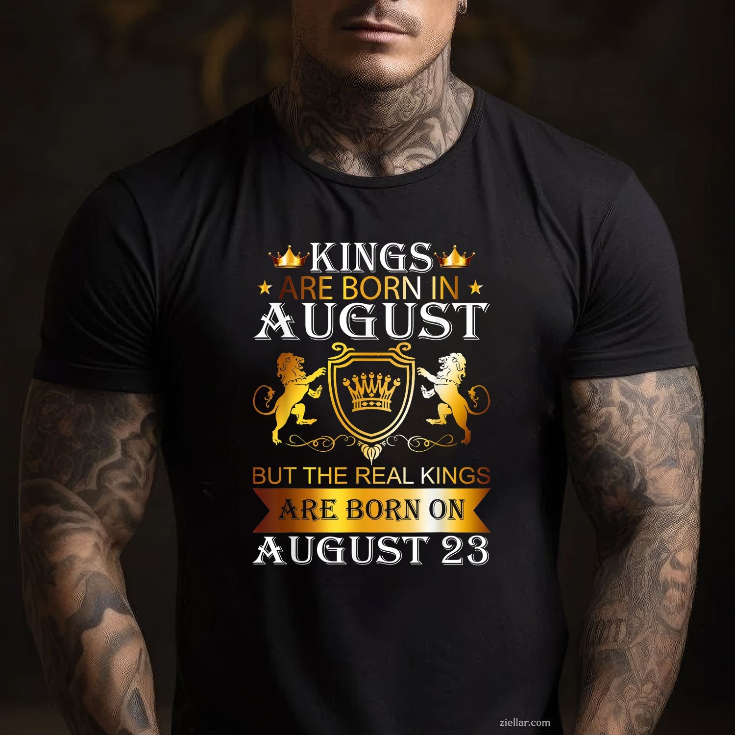 Kings Are Born on August 23rd Tee and T-Shirt, Birthday T-Shirt Gift for Men Adults