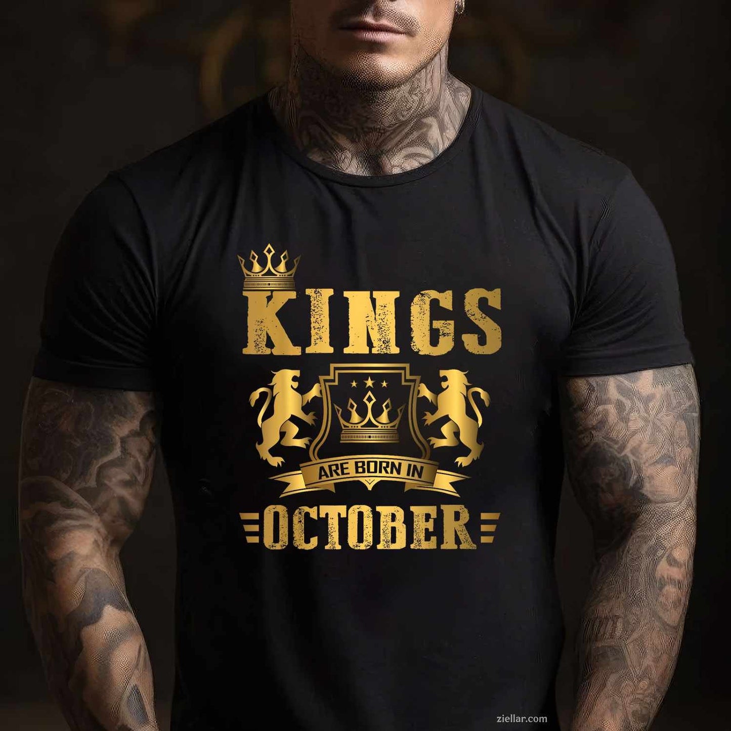 Kings Are Born in October - October Birthday Tee, Birthday T-Shirt for Men Women Adults Unisex, Trendy Graphic Apparel, Unique Gift Idea