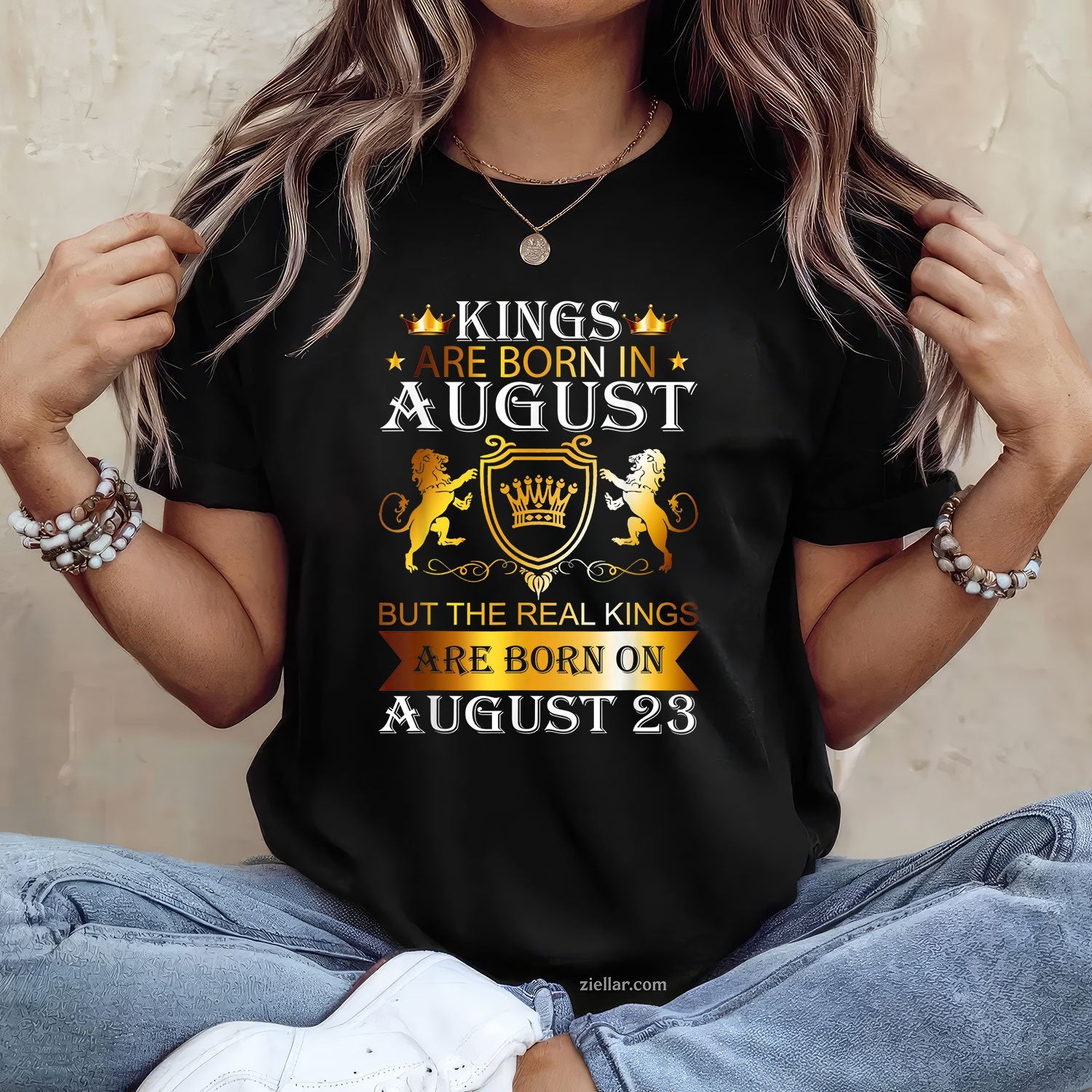 Kings Are Born on August 23rd Tee and T-Shirt, Birthday T-Shirt Gift for Men Adults
