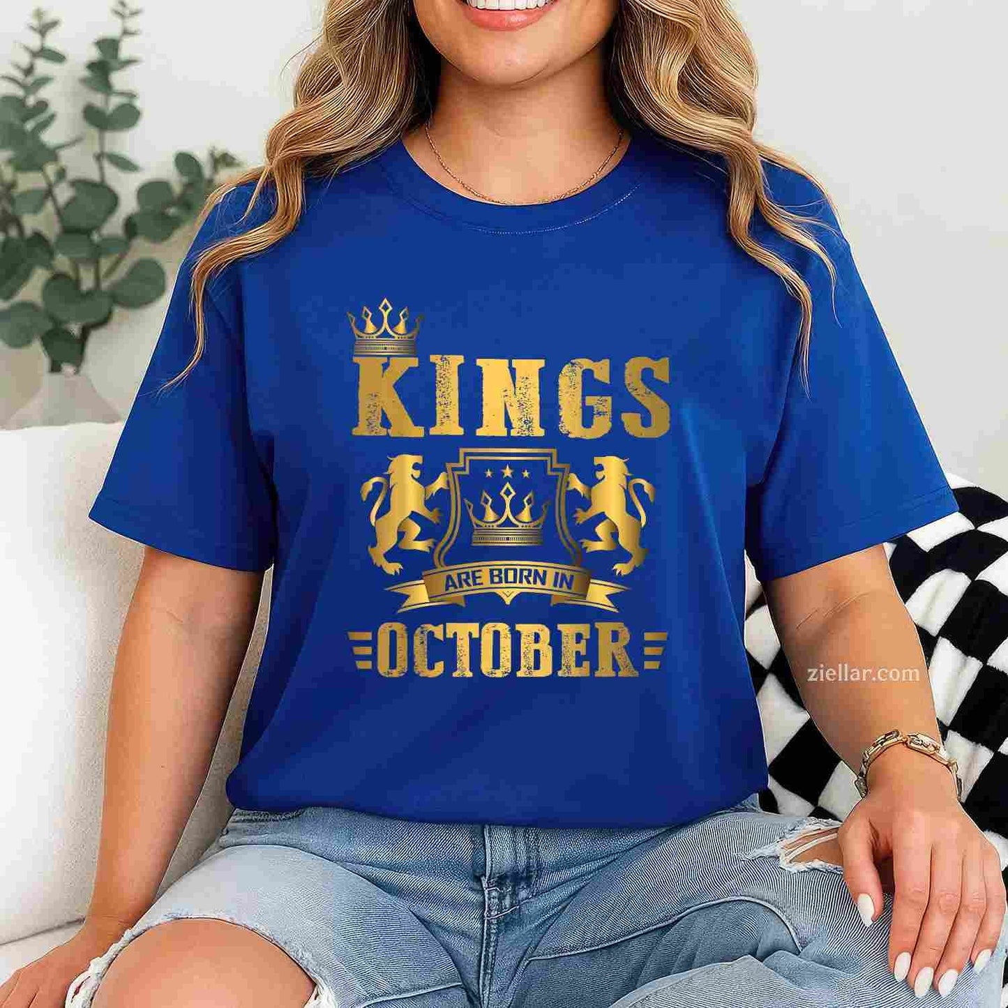 Kings Are Born in October - October Birthday Tee, Birthday T-Shirt for Men Women Adults Unisex, Trendy Graphic Apparel, Unique Gift Idea