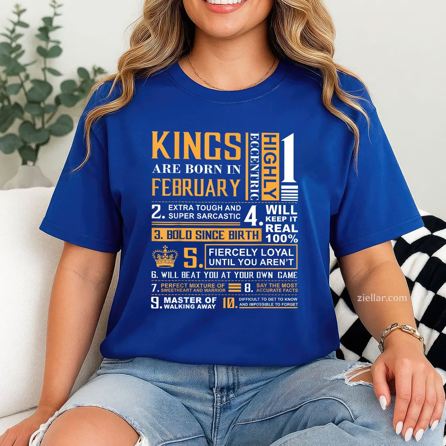 Kings Are Born in February Tee and T-Shirt, Birthday Gift T-Shirt for Men Adults, Legendary February Kings
