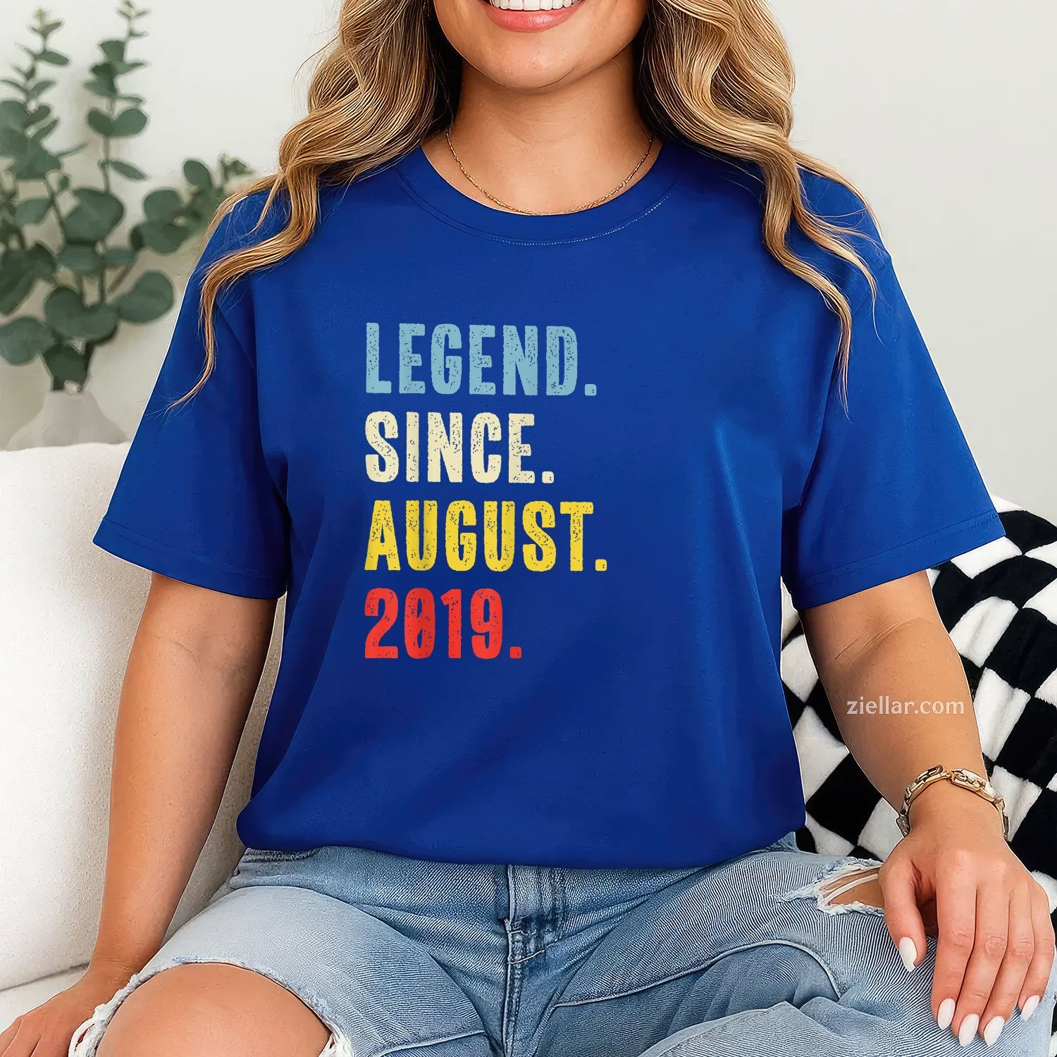 Legend Since August 2019 Tee and T-Shirt, Funny Retro Style Birthday T-Shirt for Adults