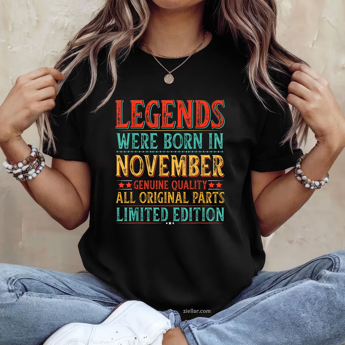 Legends Are Born in November Tee and T-Shirt, Funny Dad Birthday T-Shirt Gift for Men Adults