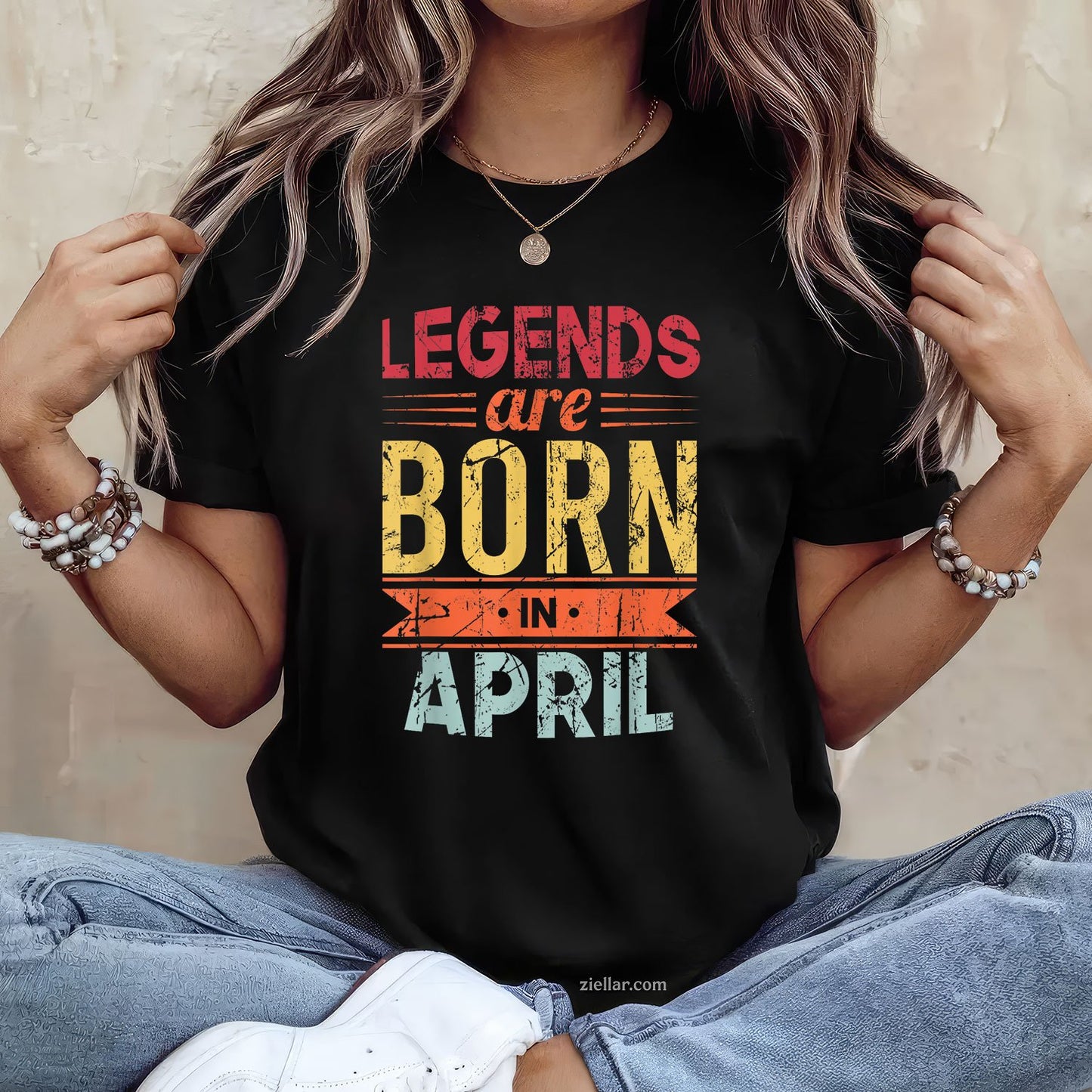 Legends Are Born in April Tee and T-Shirt, Happy Birthday T-Shirt Gift for Men and Women Adults