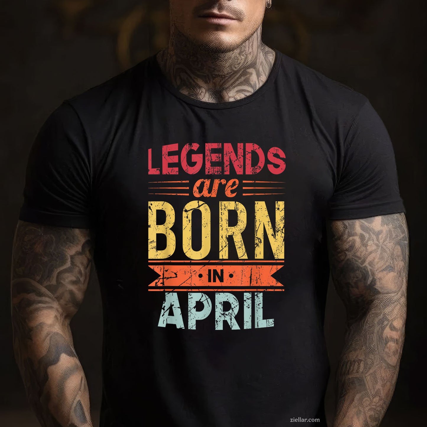 Legends Are Born in April Tee and T-Shirt, Happy Birthday T-Shirt Gift for Men and Women Adults