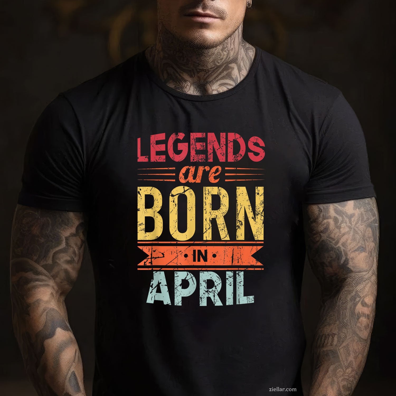 Legends Are Born in April Tee and T-Shirt, Happy Birthday T-Shirt Gift for Men and Women Adults