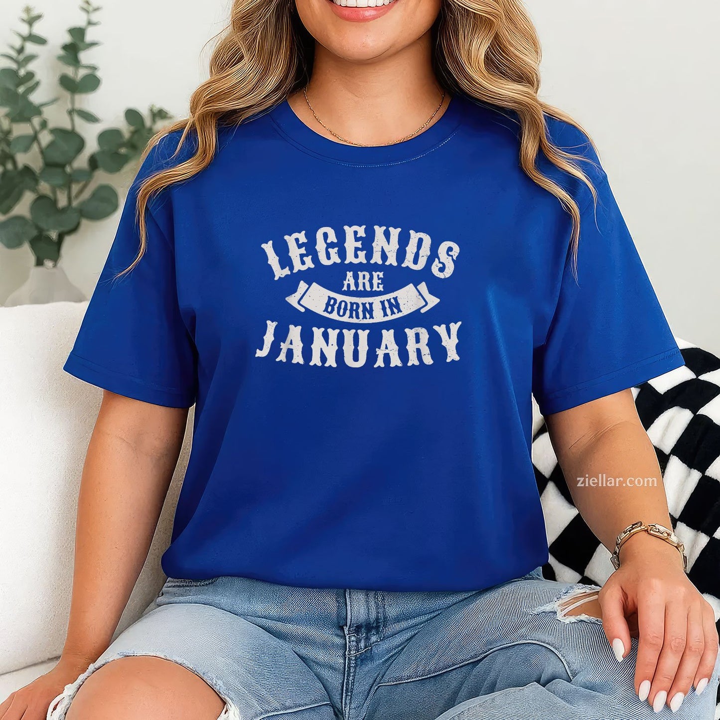 Legends Are Born in January Tee and T-Shirt, Retro Limited Edition Birthday T-Shirt Gift for Adults