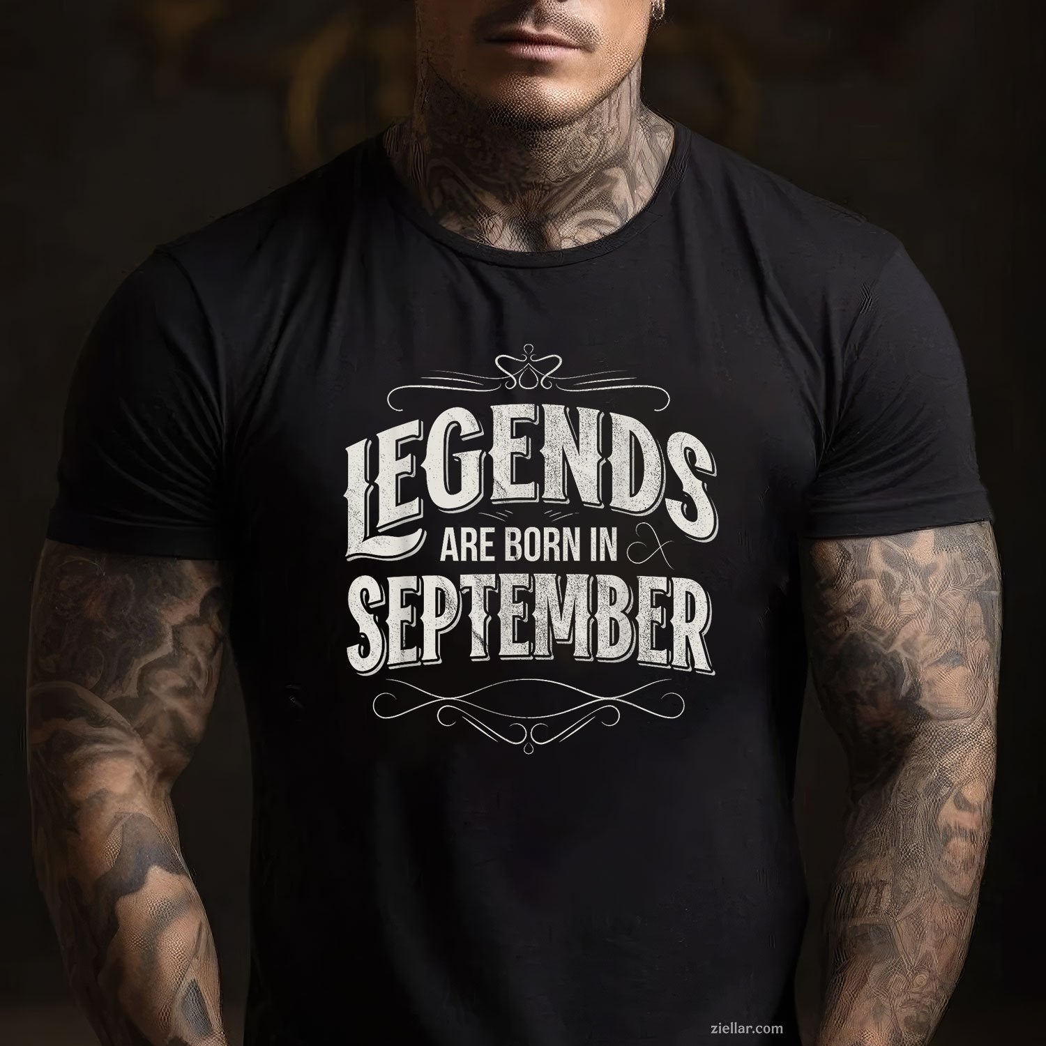 Legends Are Born in September Tee and T-Shirt, Limited Edition Retro Birthday T-Shirt for Adults