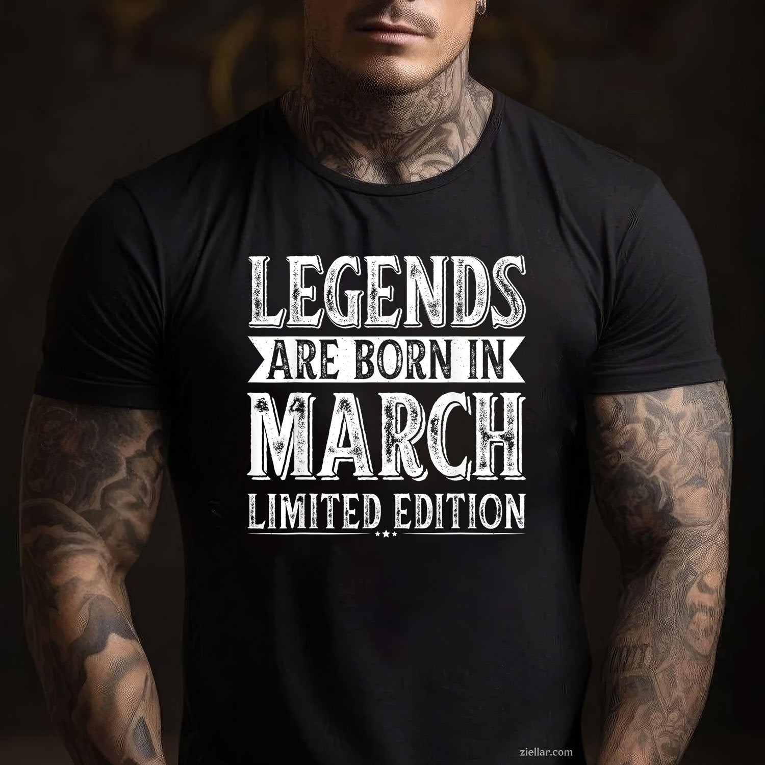 Legends Are Born in March Tee and T-Shirt, Birthday T-Shirt Gift for March Born Adults