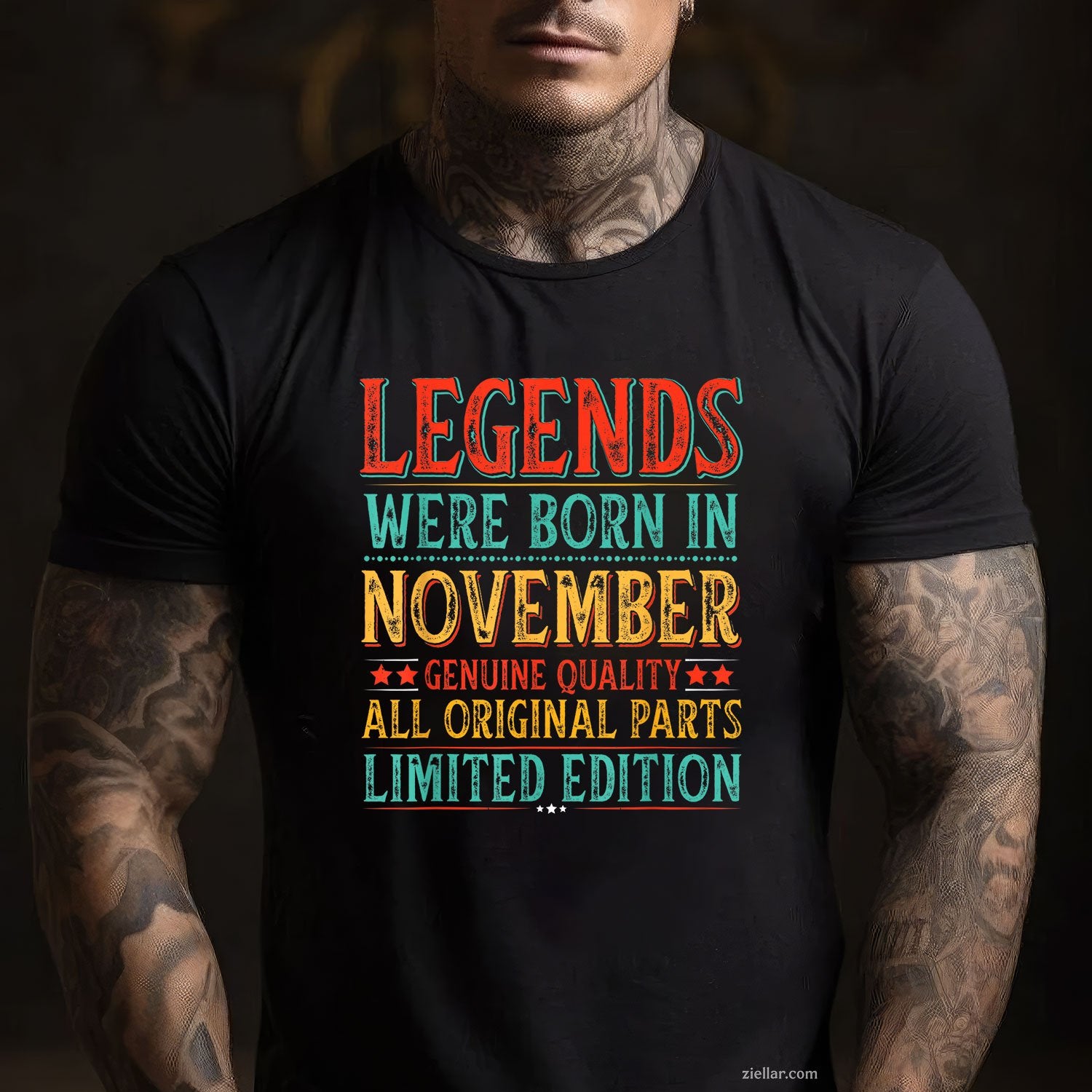 Legends Are Born in November Tee and T-Shirt, Funny Dad Birthday T-Shirt Gift for Men Adults