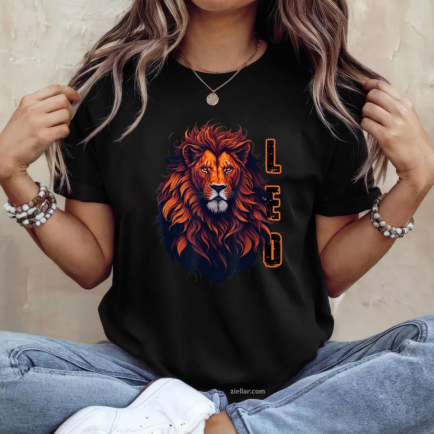 Leo Lion Pride Tee and T-Shirt, August Zodiac Graphic T-Shirt for Men Adults