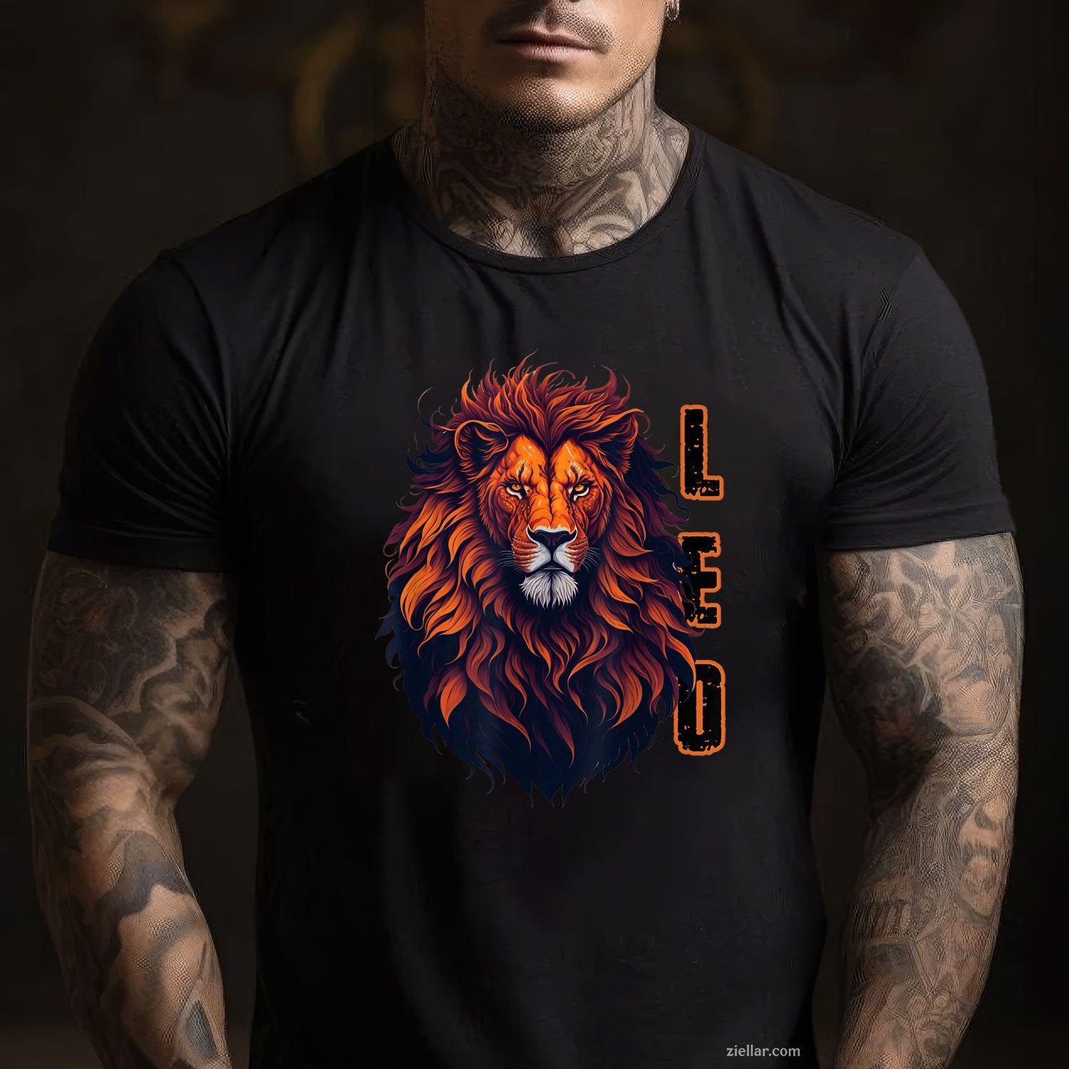 Leo Lion Pride Tee and T-Shirt, August Zodiac Graphic T-Shirt for Men Adults