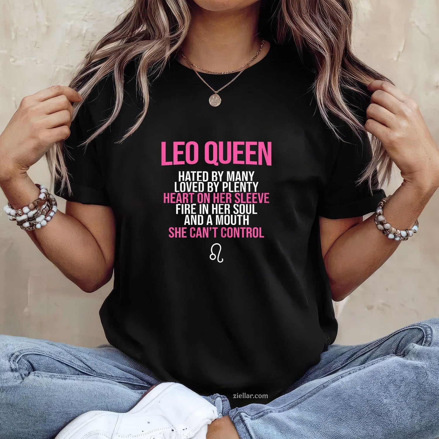 Leo Queen Tee and T-Shirt, Can't Control My Mouth Funny August T-Shirt for Women Adults