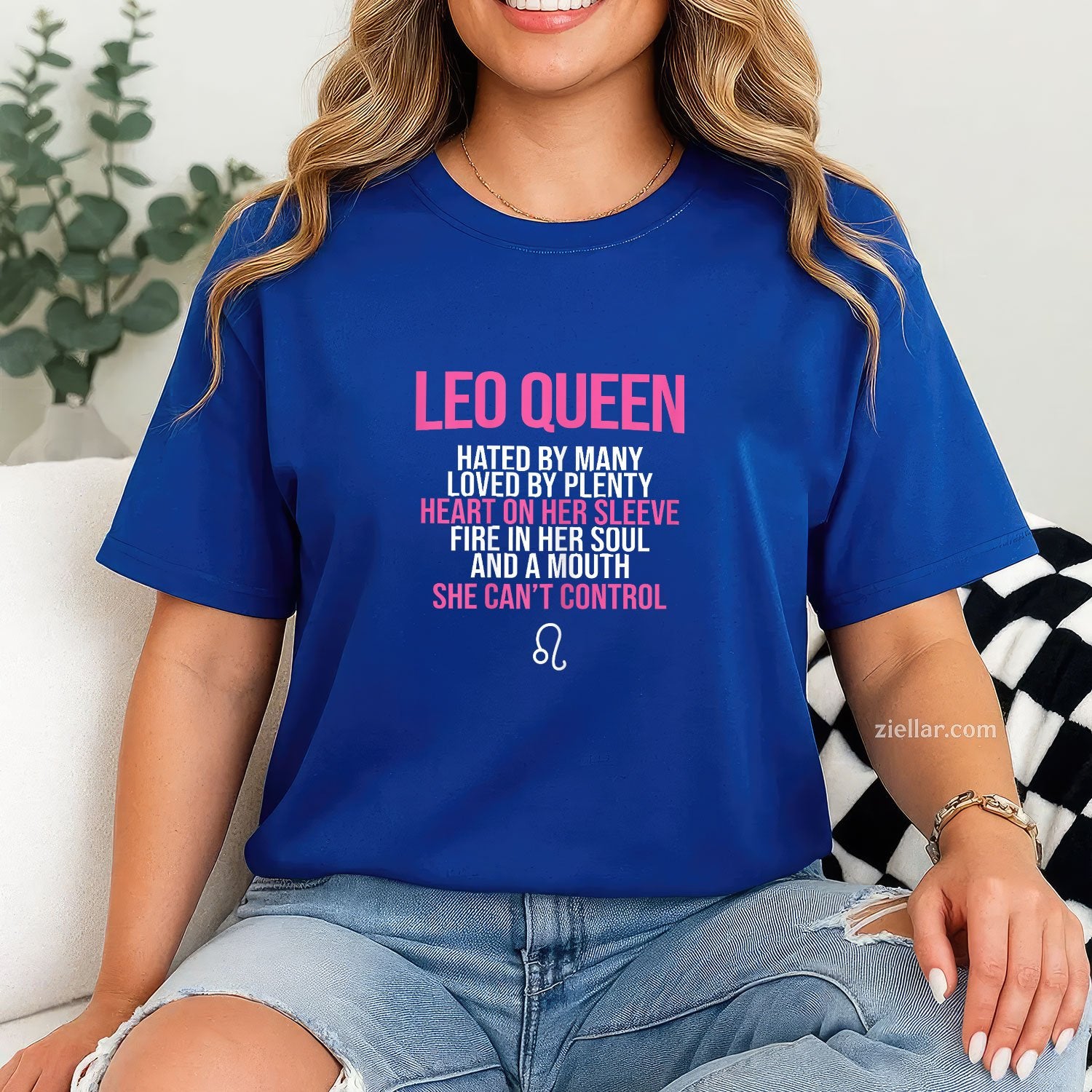 Leo Queen Tee and T-Shirt, Can't Control My Mouth Funny August T-Shirt for Women Adults