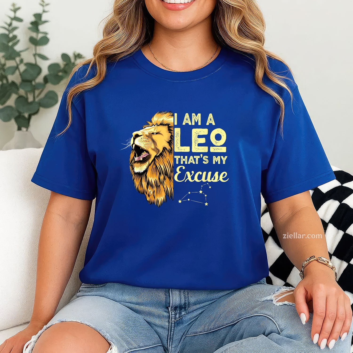 Leo Zodiac Birthday Design Tee and T-Shirt, July August Gift T-Shirt for Astrology Lovers