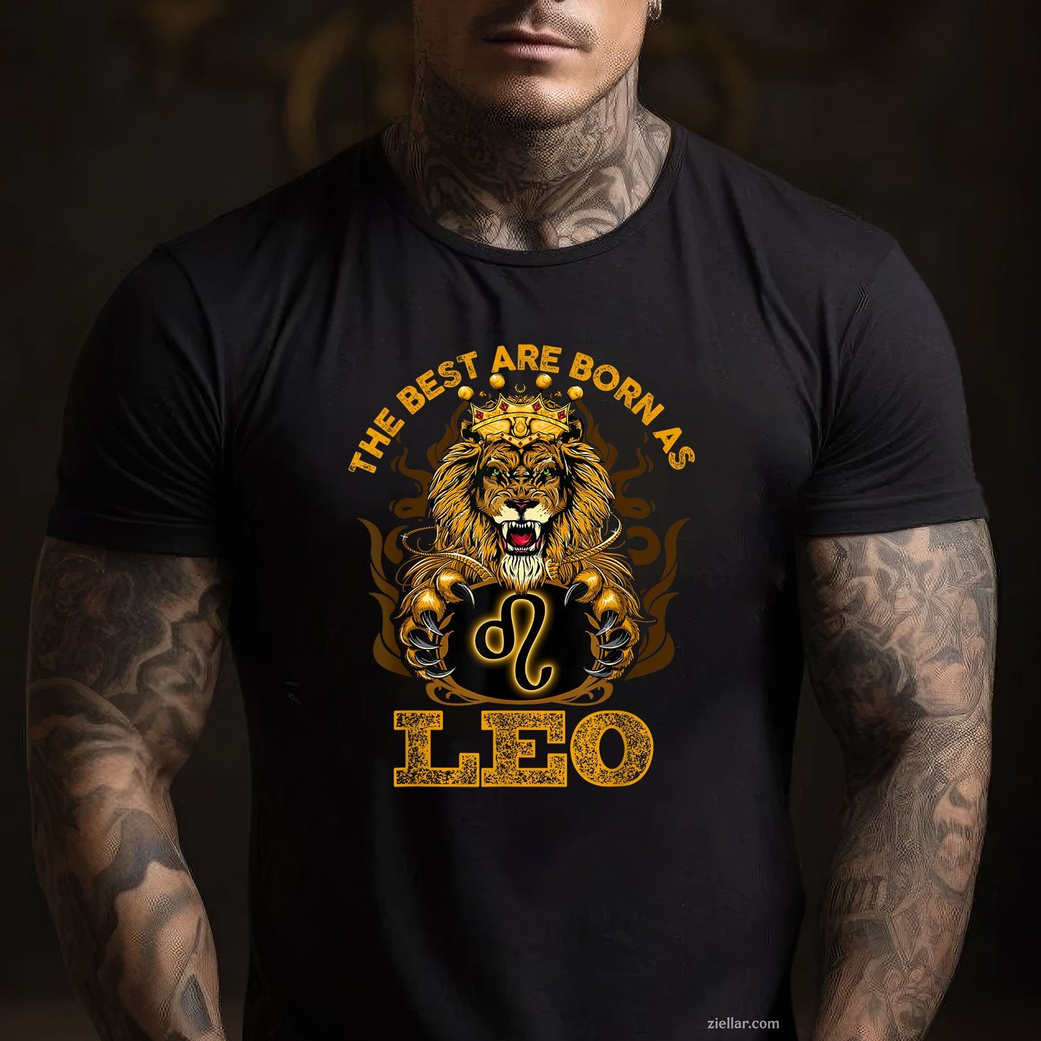 Leo Zodiac Lion Graphic Tee and T-Shirt, Birthday Gift T-Shirt for Adults Born in August