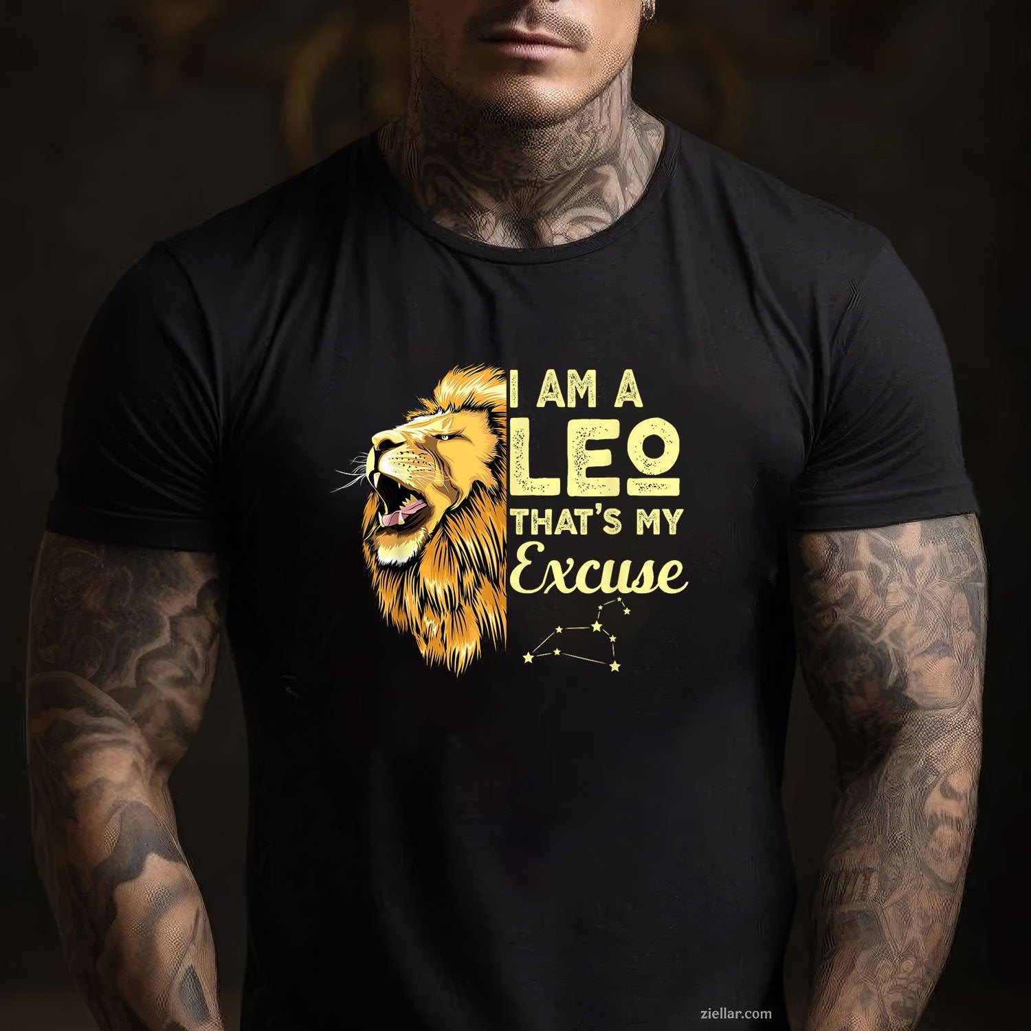 Leo Zodiac Birthday Design Tee and T-Shirt, July August Gift T-Shirt for Astrology Lovers