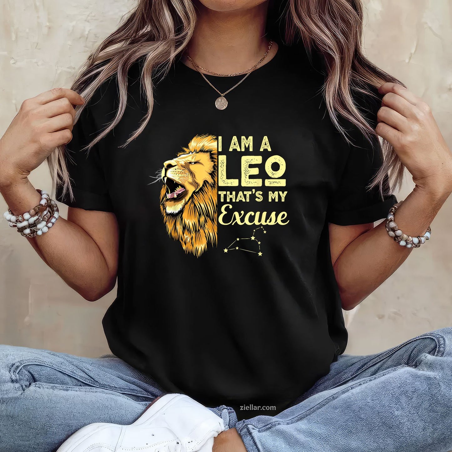 Leo Zodiac Birthday Design Tee and T-Shirt, July August Gift T-Shirt for Astrology Lovers