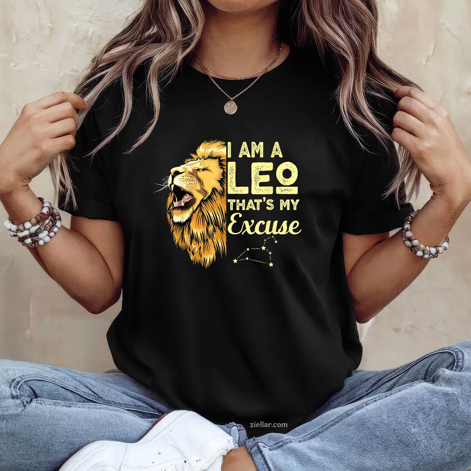 Leo Zodiac Birthday Design Tee and T-Shirt, July August Gift T-Shirt for Astrology Lovers