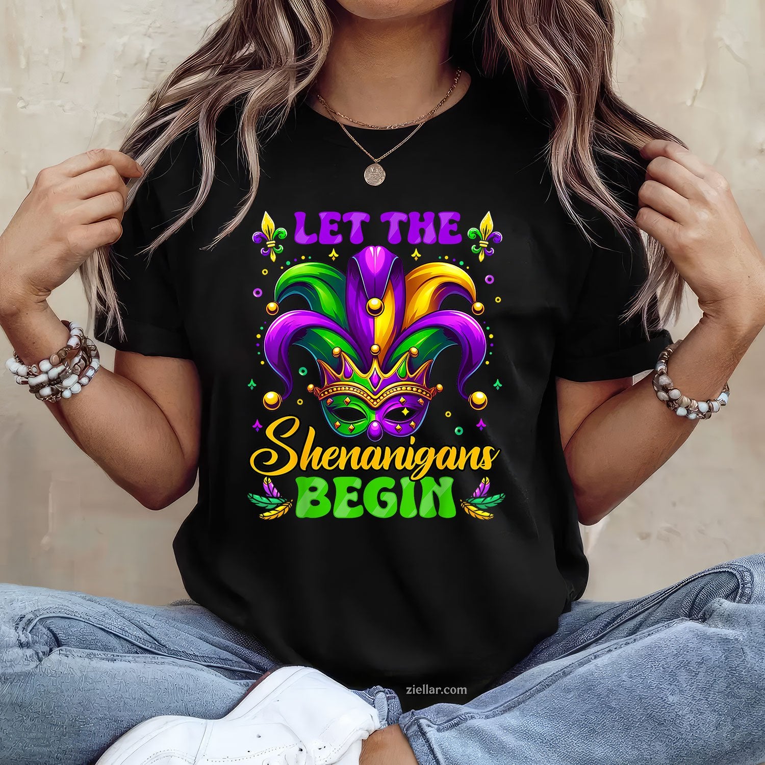 Let The Shenanigans Begin Tee and T-Shirt, Funny Mardi Gras T-Shirt Gift for Men and Women Adults