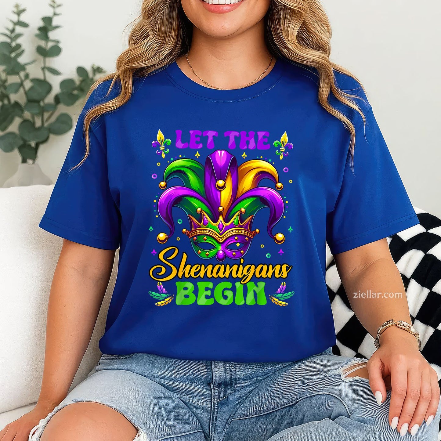 Let The Shenanigans Begin Tee and T-Shirt, Funny Mardi Gras T-Shirt Gift for Men and Women Adults