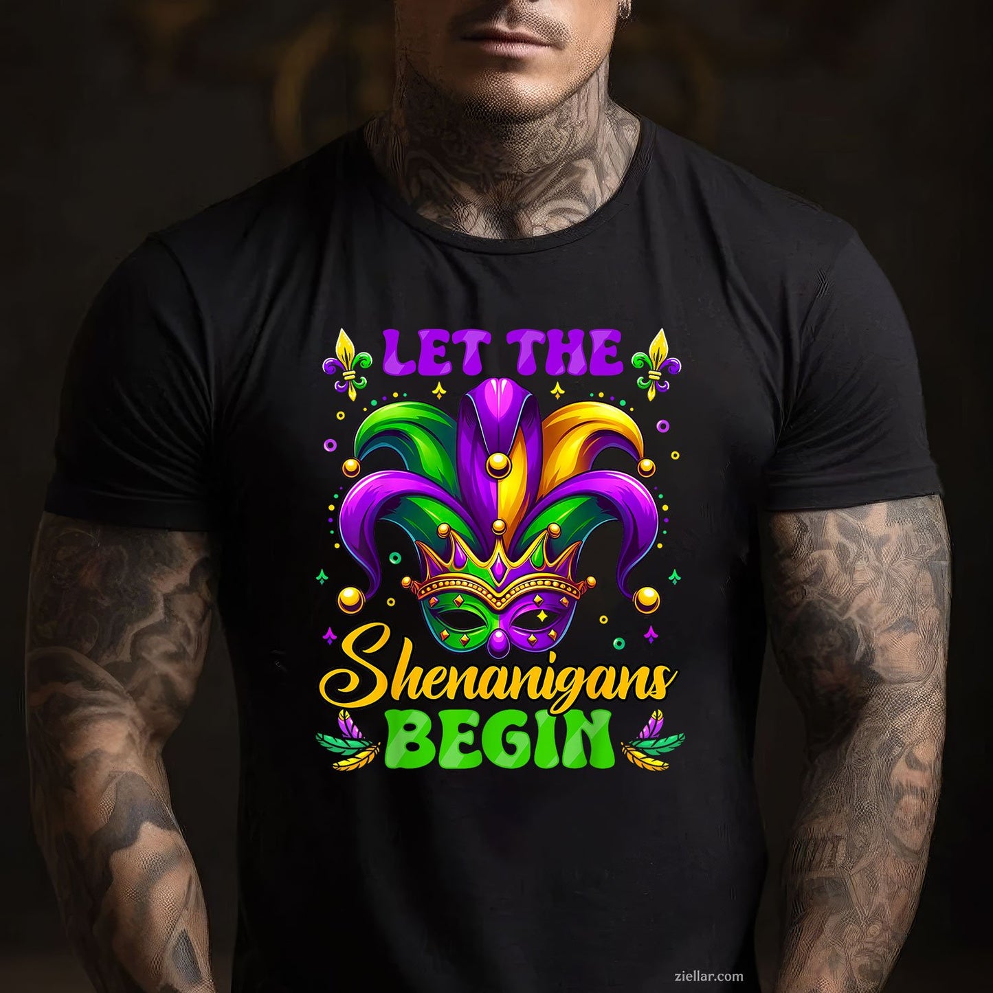 Let The Shenanigans Begin Tee and T-Shirt, Funny Mardi Gras T-Shirt Gift for Men and Women Adults