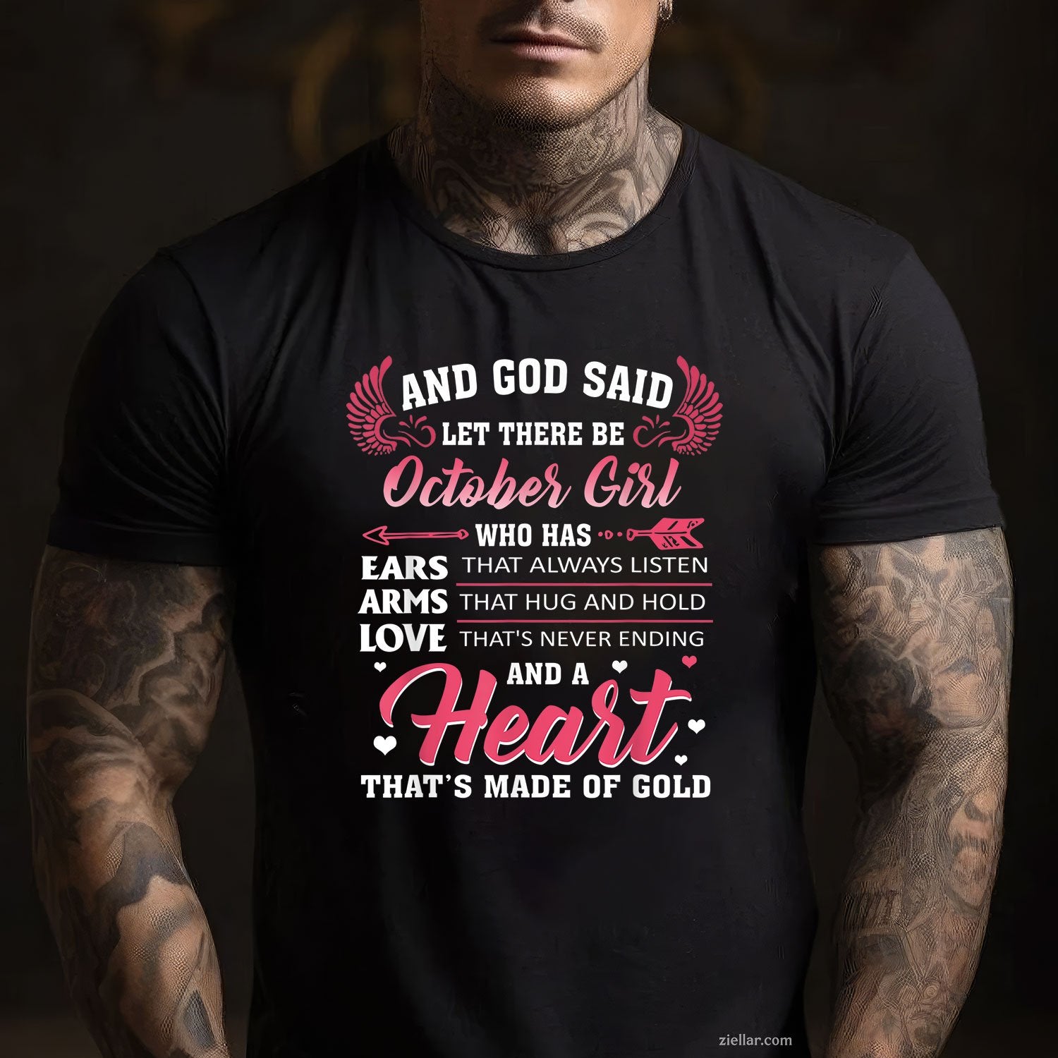 Let There Be October Girl Tee and T-Shirt, Faith-Based Birthday T-Shirt Gift for Women Adults