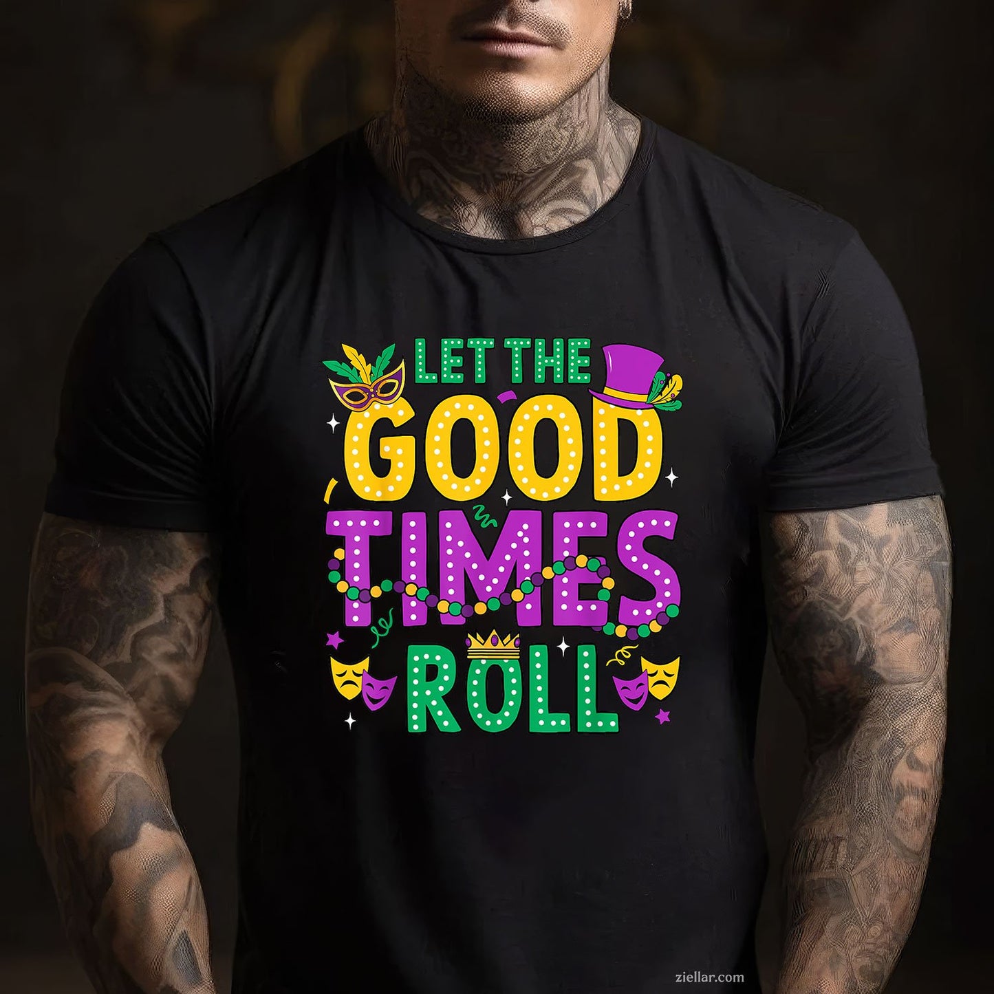 Let the Good Times Roll Tee and T-Shirt, Mardi Gras Funny Carnival T-Shirt for Men and Women Adults