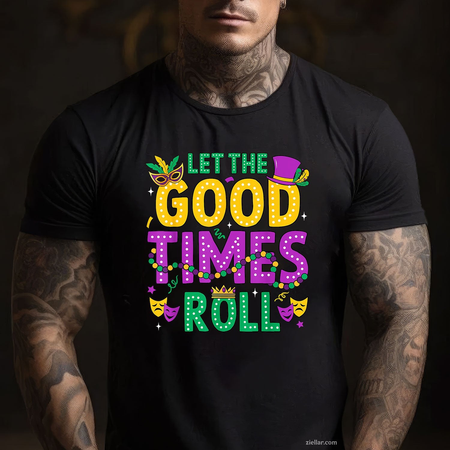 Let the Good Times Roll Tee and T-Shirt, Mardi Gras Funny Carnival T-Shirt for Men and Women Adults